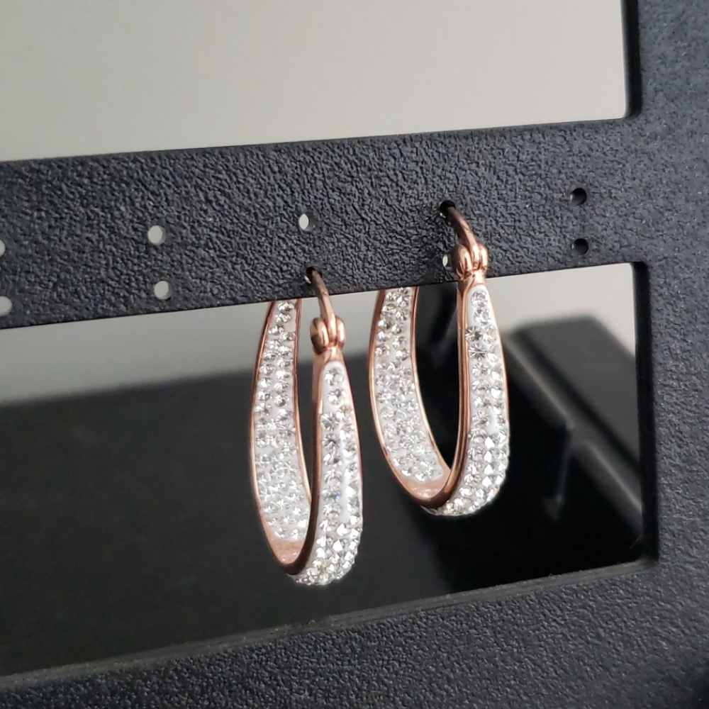 NWOT Rose Cubic Zirconia Hoops
